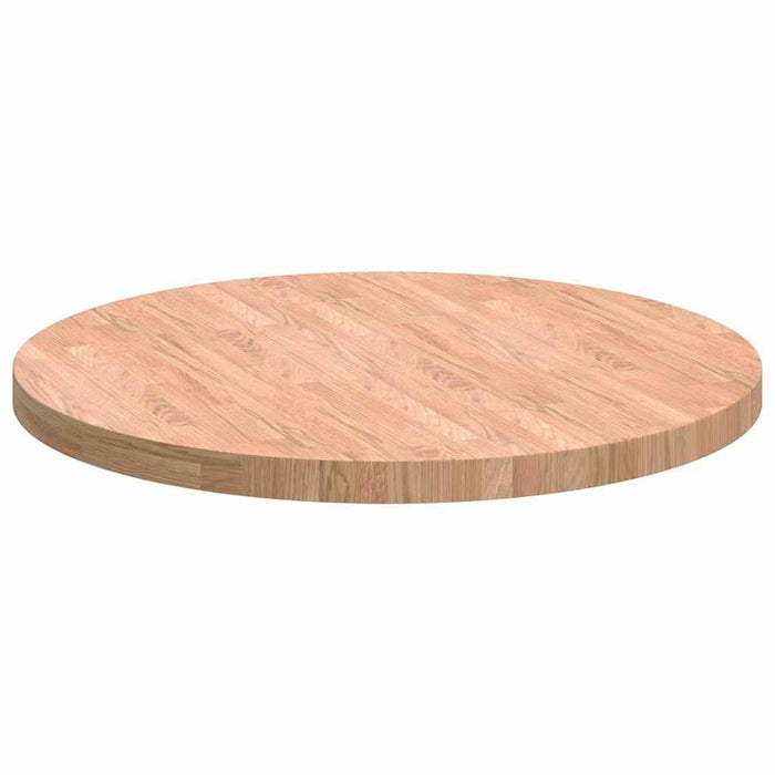 Placă de masă Maro deschis Ø 80 x 4 cm Lemn de stejar masiv - WALTI WALTI