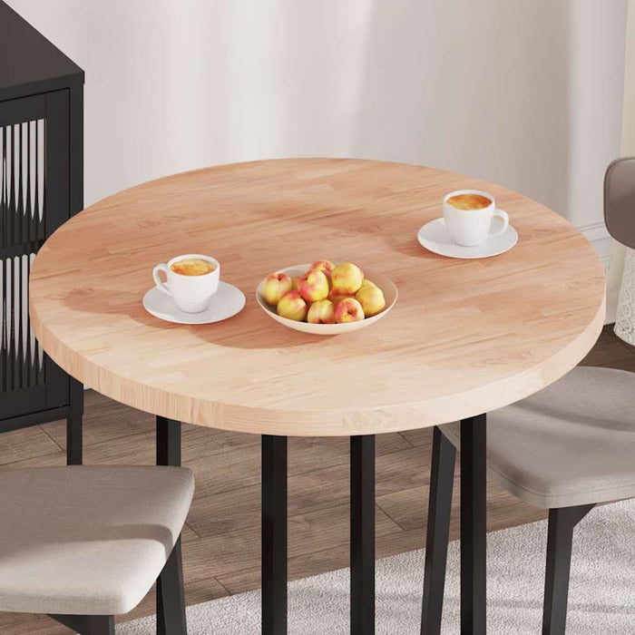 Placă de masă Maro deschis Ø 90 x 4 cm Lemn de stejar masiv - WALTI WALTI