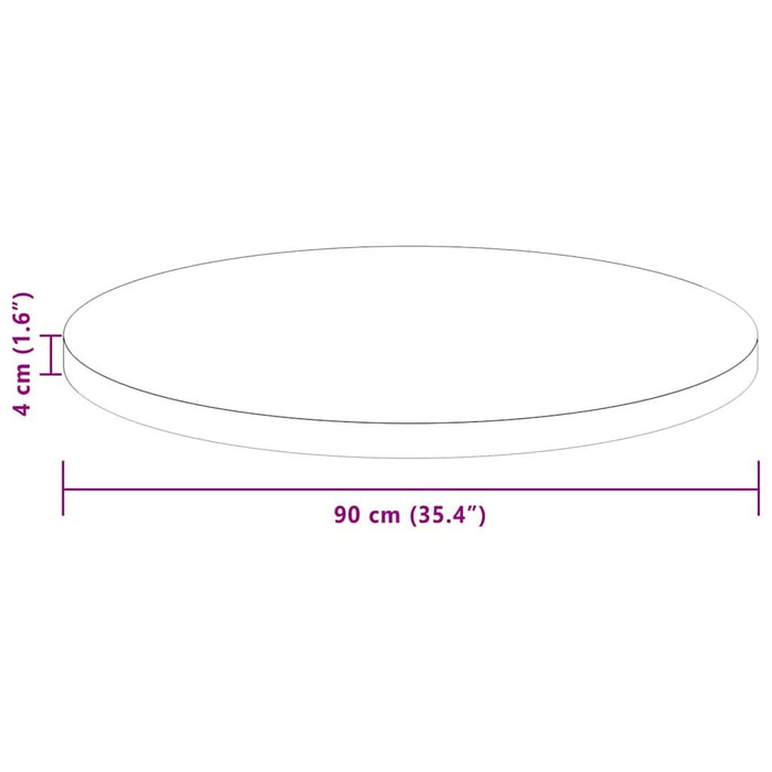 Placă de masă Maro deschis Ø 90 x 4 cm Lemn de stejar masiv - WALTI WALTI
