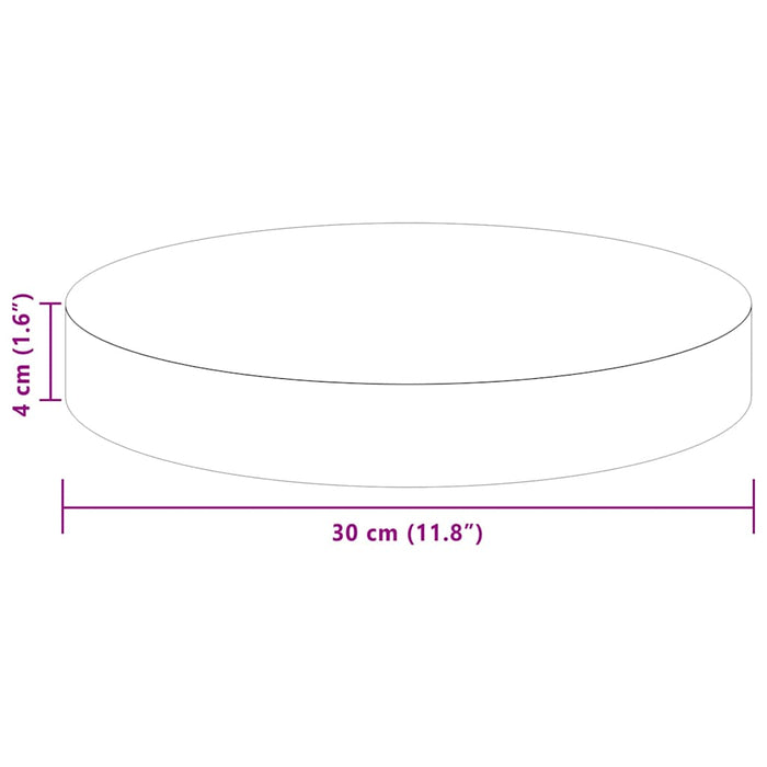 Placă de masă Maro închis Ø 30 x 4 cm Lemn de stejar masiv WALTI