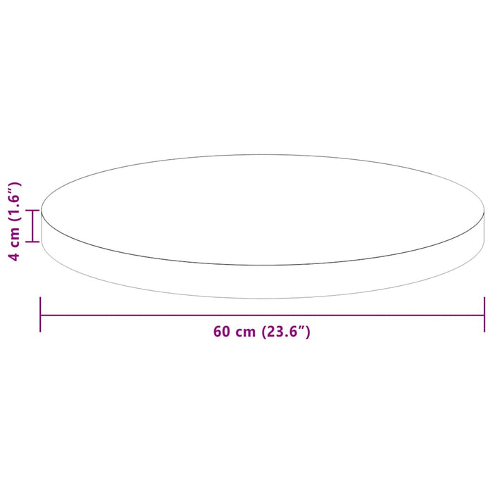 Placă de masă Maro închis Ø 60 x 4 cm Lemn de stejar masiv - WALTI WALTI