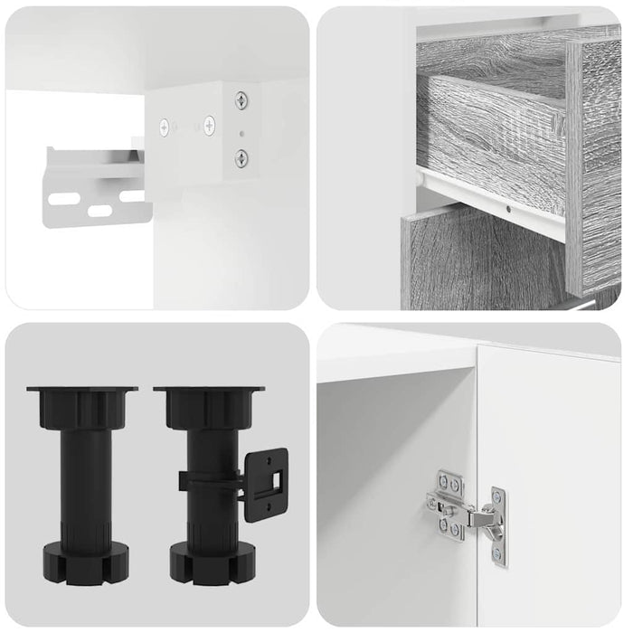 Set dulapuri de bucătărie cu sertar Lyon 4 pcs sonoma gri - WALTI WALTI