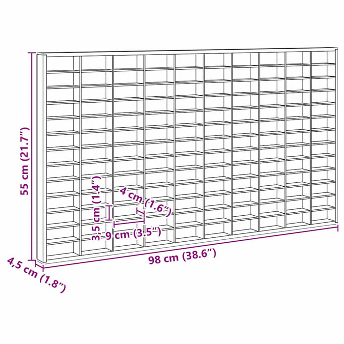 Dulap de afișare pe perete Bej 98 x 4,5 x 55 cm Lemn compozit - WALTI WALTI
