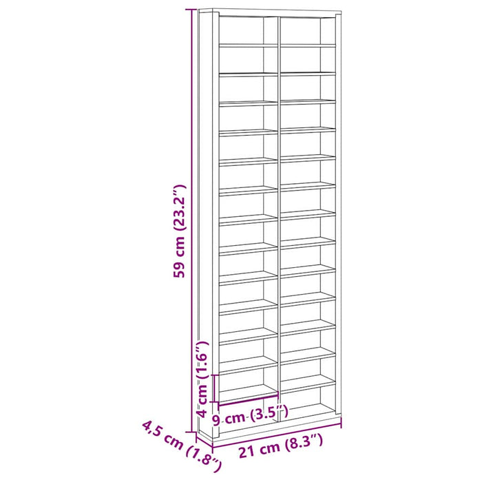 Caz pentru display Maro 21 x 4.5 x 59 cm Lemn compozit - WALTI WALTI