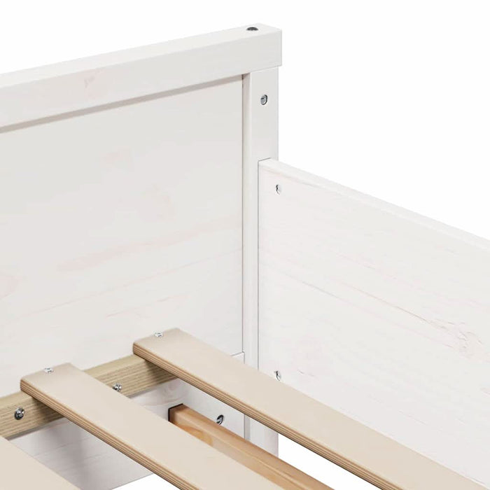 Cadru de pat cu headboard Alb 80 x 200 cm Lemn compozit - WALTI WALTI