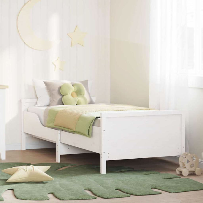 Cadru de pat cu headboard Alb 80 x 200 cm Lemn compozit - WALTI WALTI