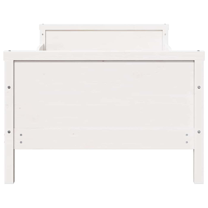 Cadru de pat cu headboard Alb 80 x 200 cm Lemn compozit - WALTI WALTI