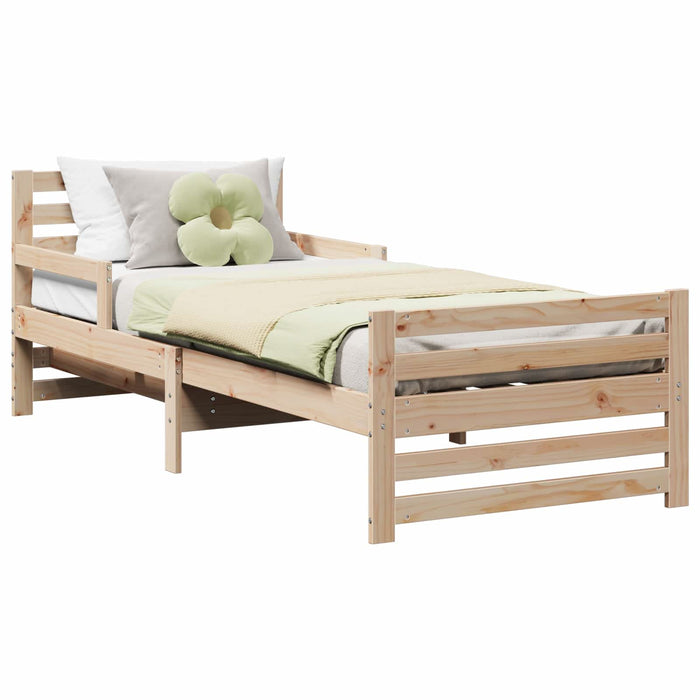 Cadru de pat cu headboard Maro 80 x 200 cm Lemn compozit - WALTI WALTI