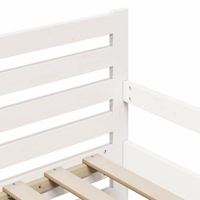 Cadru de pat cu headboard Alb 80 x 200 cm Lemn compozit - WALTI WALTI