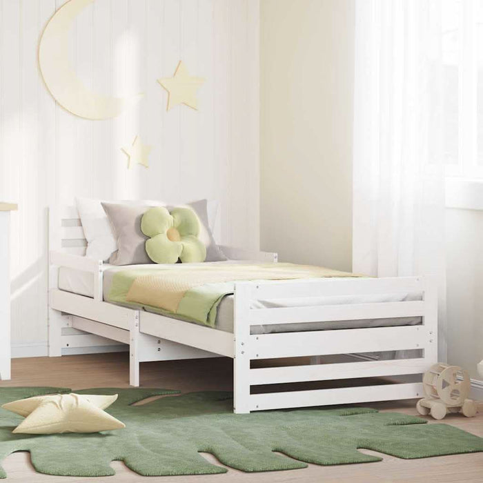 Cadru de pat cu headboard Alb 80 x 200 cm Lemn compozit - WALTI WALTI