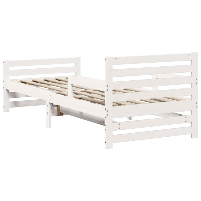 Cadru de pat cu headboard Alb 80 x 200 cm Lemn compozit - WALTI WALTI