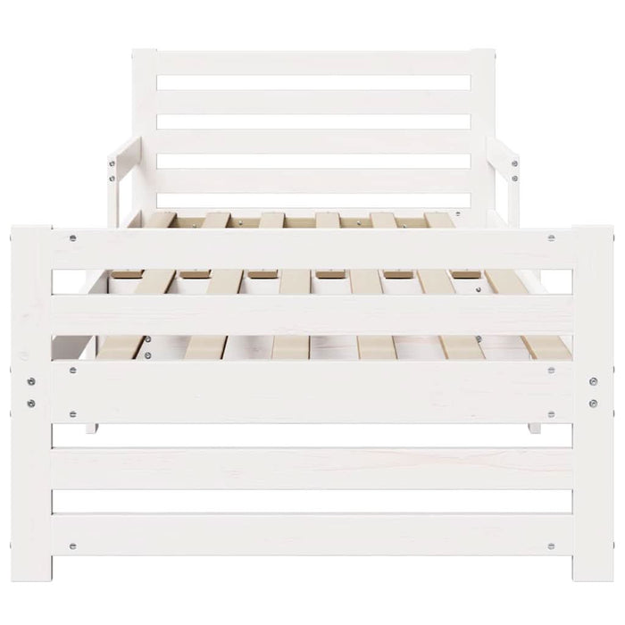 Cadru de pat cu headboard Alb 80 x 200 cm Lemn compozit - WALTI WALTI