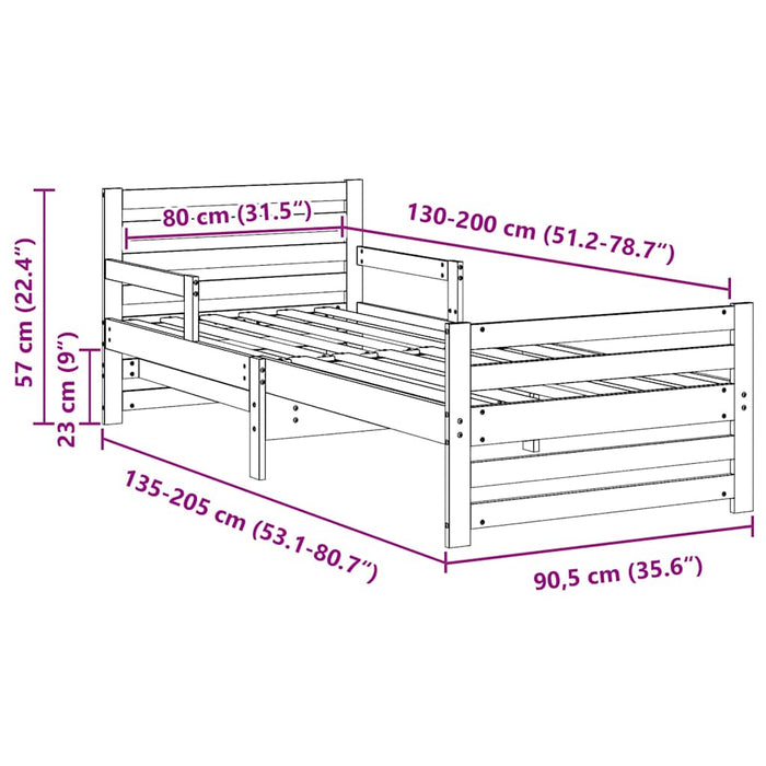 Cadru de pat Maroniu cerat 80 x 200 cm Lemn compozit - WALTI WALTI