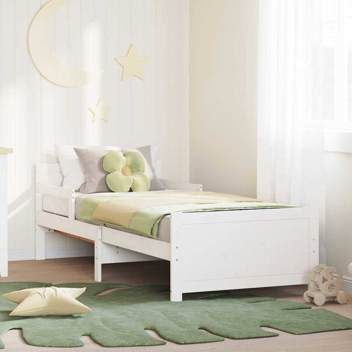 Cadru de pat cu headboard Alb 80 x 200 cm Lemn compozit - WALTI WALTI