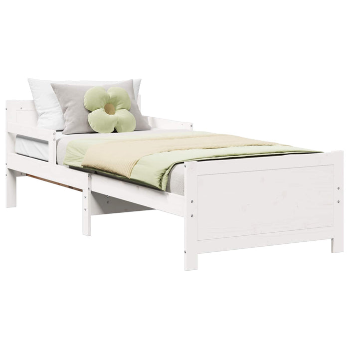 Cadru de pat cu headboard Alb 80 x 200 cm Lemn compozit - WALTI WALTI
