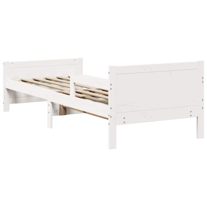 Cadru de pat cu headboard Alb 80 x 200 cm Lemn compozit - WALTI WALTI