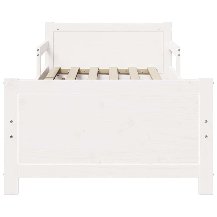 Cadru de pat cu headboard Alb 80 x 200 cm Lemn compozit - WALTI WALTI