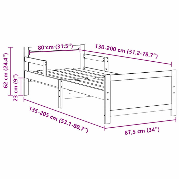 Cadru de pat Maroniu cerat 80 x 200 cm Lemn compozit - WALTI WALTI