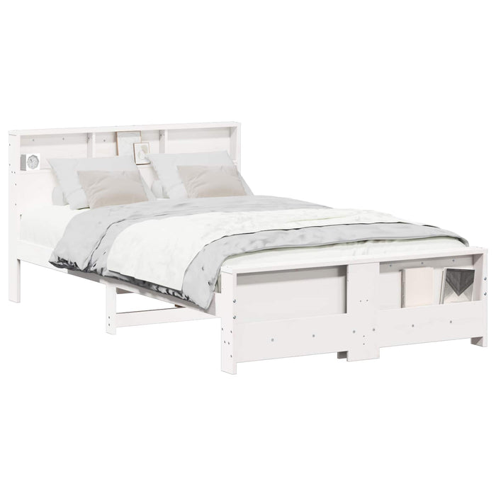Cadru de pat cu headboard Alb 120 x 200 cm Lemn compozit - WALTI WALTI