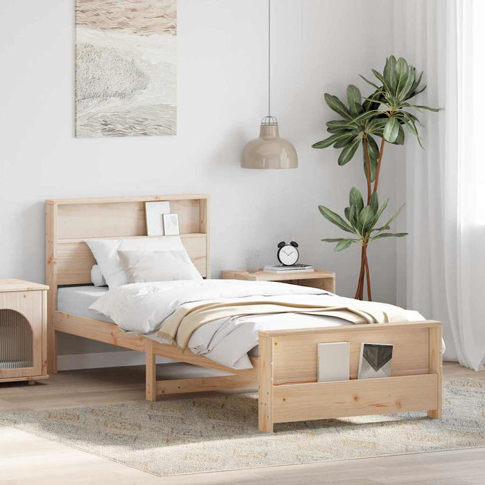 Cadru de pat cu headboard Maro 100 x 200 cm Lemn compozit - WALTI WALTI