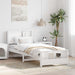 Cadru de pat cu headboard Alb 100 x 200 cm Lemn compozit - WALTI WALTI