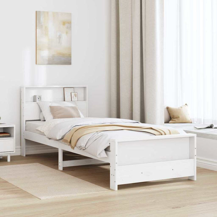 Cadru de pat cu headboard Alb 100 x 200 cm Lemn compozit - WALTI WALTI
