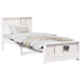 Cadru de pat cu headboard Alb 100 x 200 cm Lemn compozit - WALTI WALTI
