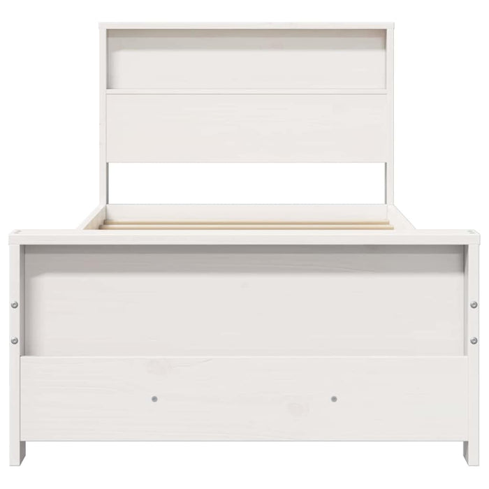 Cadru de pat cu headboard Alb 100 x 200 cm Lemn compozit - WALTI WALTI