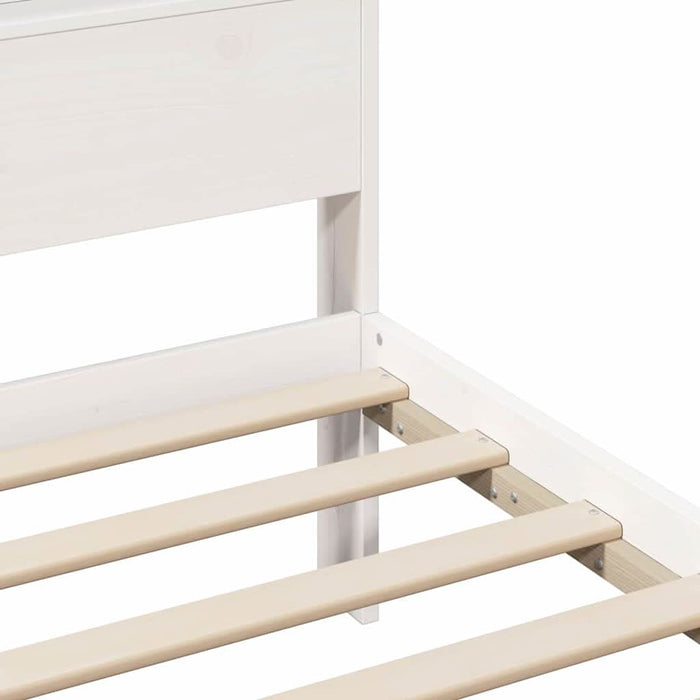Cadru de pat cu headboard Alb 90 x 200 cm Lemn compozit - WALTI WALTI