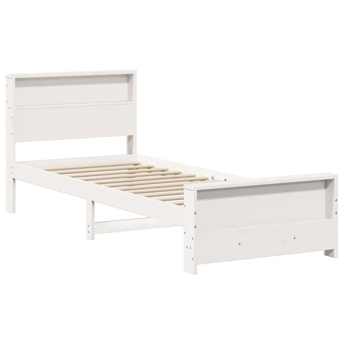 Cadru de pat cu headboard Alb 90 x 200 cm Lemn compozit - WALTI WALTI