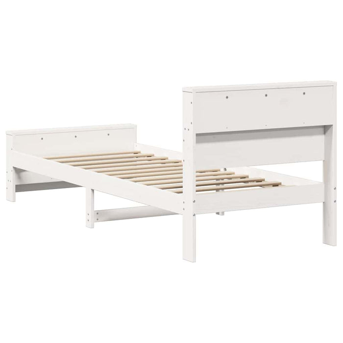 Cadru de pat cu headboard Alb 90 x 200 cm Lemn compozit - WALTI WALTI