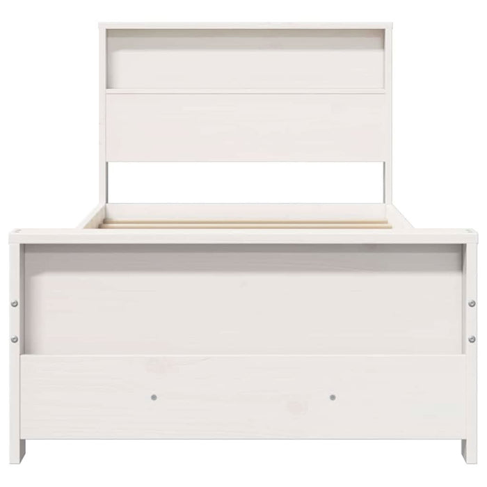 Cadru de pat cu headboard Alb 90 x 200 cm Lemn compozit - WALTI WALTI