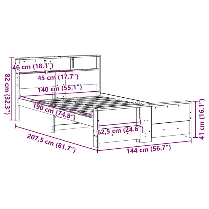 Cadru de pat cu headboard Maro 140 x 190 cm Lemn compozit - WALTI WALTI
