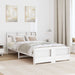 Cadru de pat cu headboard Alb 140 x 190 cm Lemn compozit - WALTI WALTI