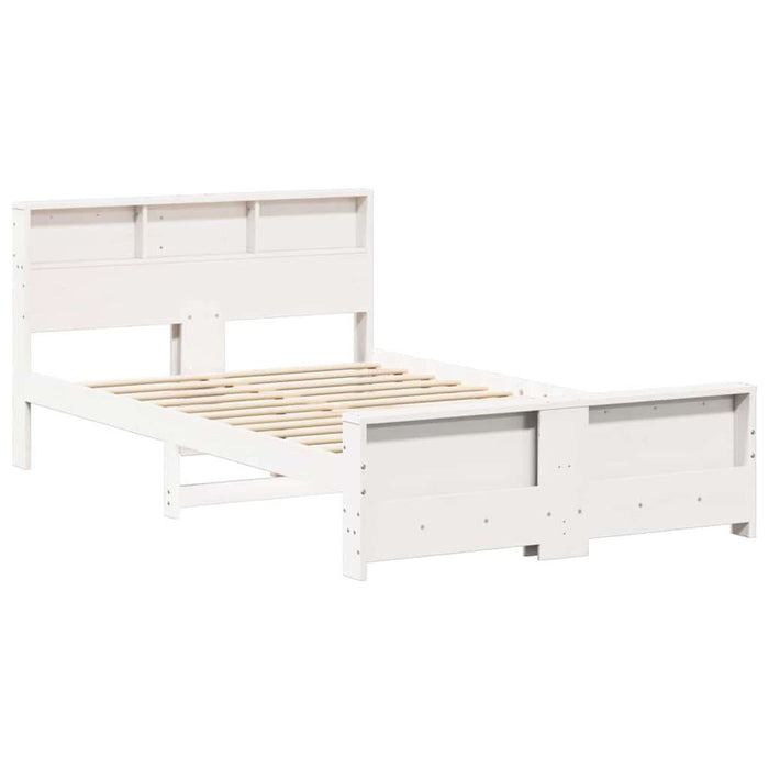 Cadru de pat cu headboard Alb 135 x 190 cm Lemn compozit - WALTI WALTI