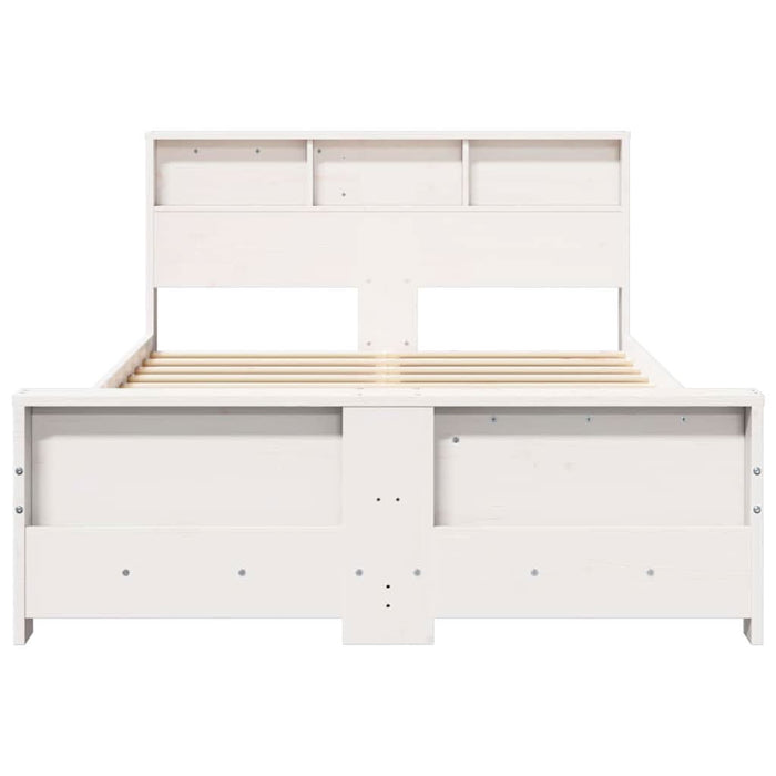 Cadru de pat cu headboard Alb 135 x 190 cm Lemn compozit - WALTI WALTI
