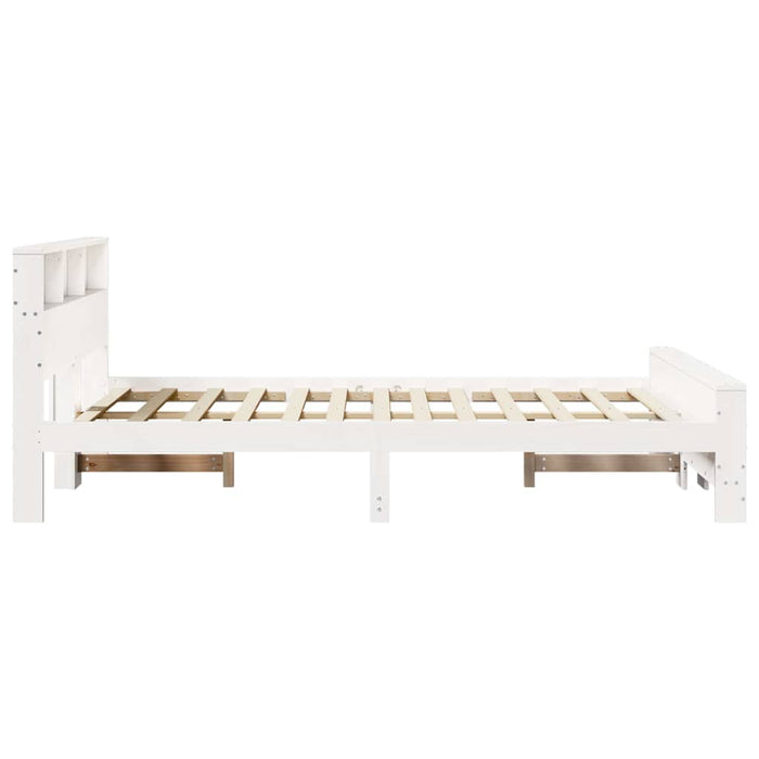 Cadru de pat cu headboard Alb 120 x 190 cm Lemn compozit - WALTI WALTI