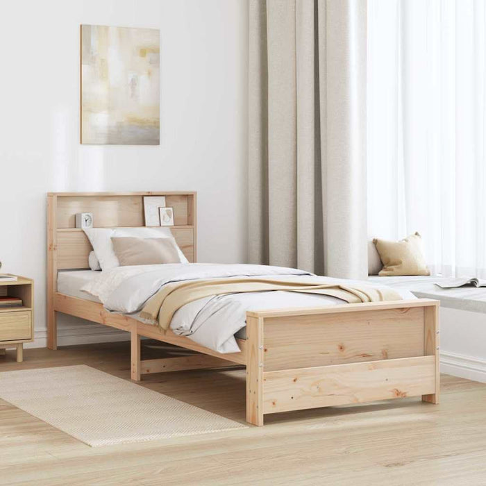 Cadru de pat cu headboard Maro 75 x 190 cm Lemn compozit - WALTI WALTI