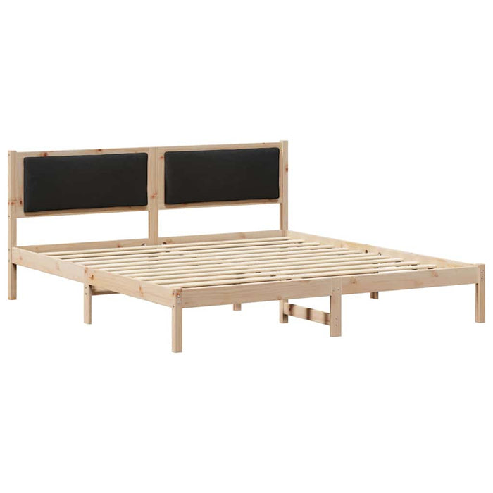 Cadru de pat cu headboard Negru 180 x 200 cm Lemn de pin masiv - WALTI WALTI