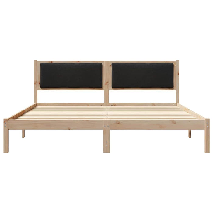 Cadru de pat cu headboard Negru 180 x 200 cm Lemn de pin masiv - WALTI WALTI