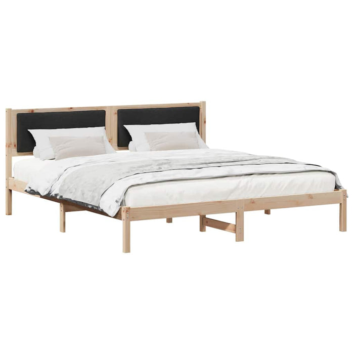 Cadru de pat cu headboard Negru 180 x 200 cm Lemn de pin masiv - WALTI WALTI
