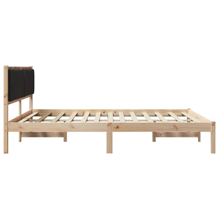 Cadru de pat cu headboard Negru 180 x 200 cm Lemn de pin masiv - WALTI WALTI