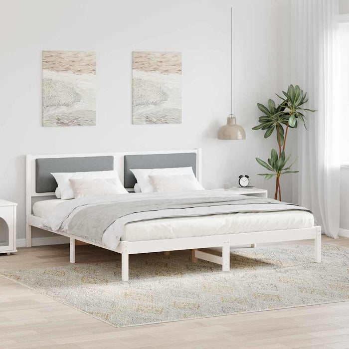 Cadru de pat Gri deschis 180 x 200 cm Lemn de pin masiv - WALTI WALTI