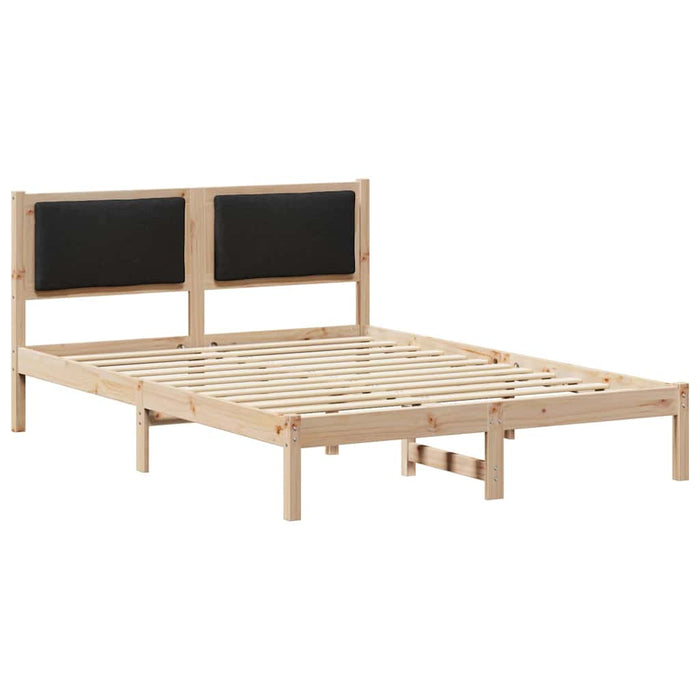Cadru de pat cu headboard Negru 140 x 200 cm Lemn de pin masiv - WALTI WALTI