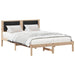 Cadru de pat cu headboard Negru 140 x 200 cm Lemn de pin masiv - WALTI WALTI