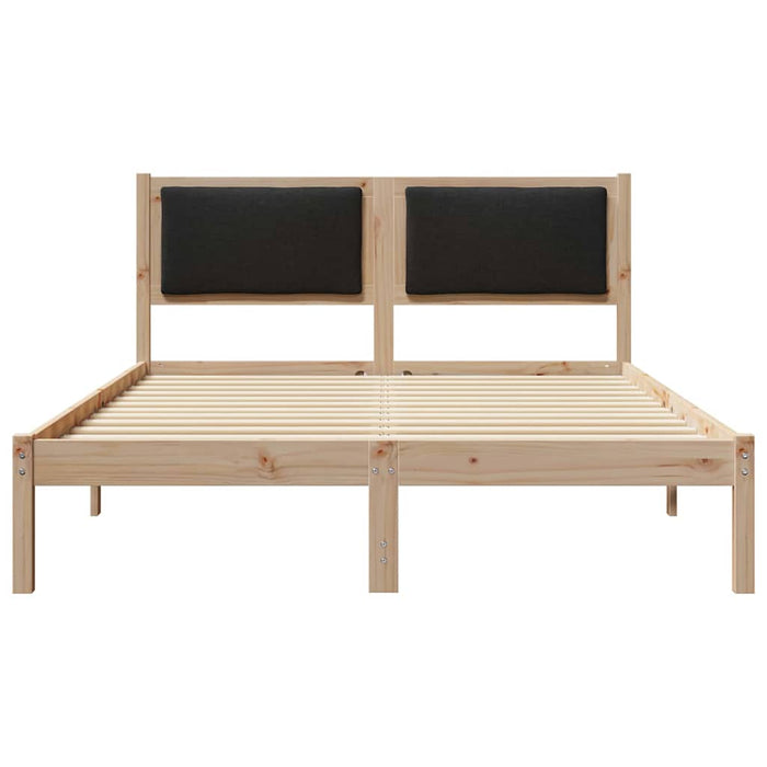 Cadru de pat cu headboard Negru 140 x 190 cm Lemn de pin masiv - WALTI WALTI