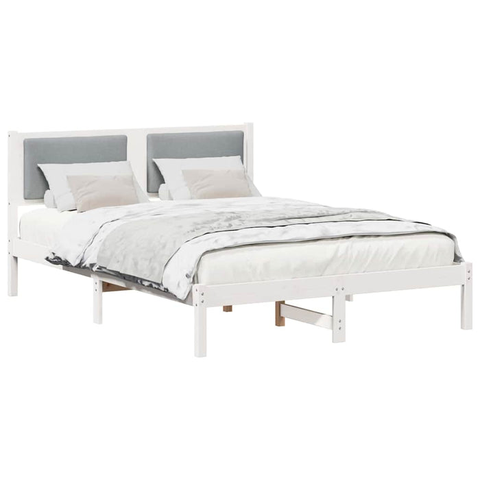Cadru de pat Gri deschis 140 x 190 cm Lemn de pin masiv - WALTI WALTI