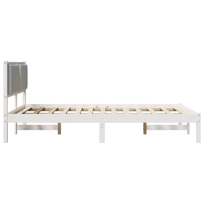 Cadru de pat Gri deschis 140 x 190 cm Lemn de pin masiv - WALTI WALTI