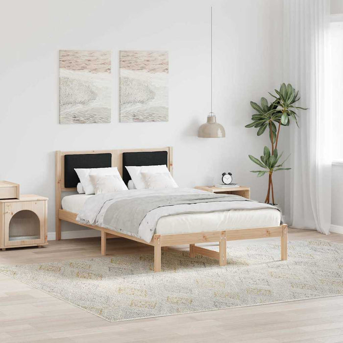 Cadru de pat cu headboard Negru 120 x 190 cm Lemn de pin masiv - WALTI WALTI