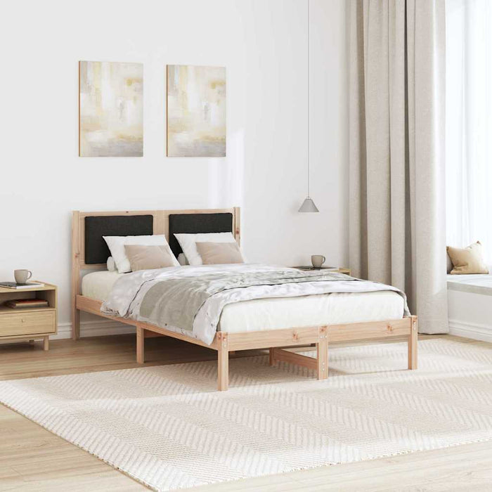 Cadru de pat cu headboard Negru 120 x 190 cm Lemn de pin masiv - WALTI WALTI